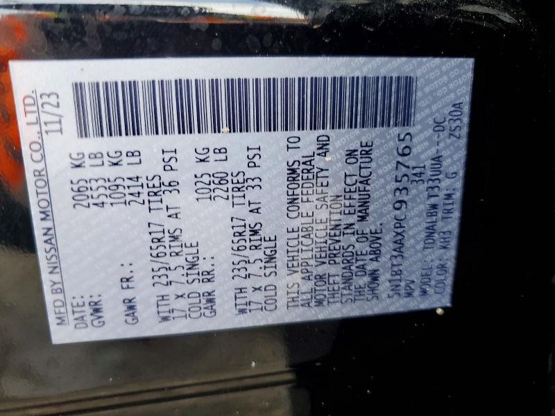 55535026 :رقم المزاد ، 5N1BT3AAXPC935765 vin ، 2023 Nissan Rogue مزاد بيع