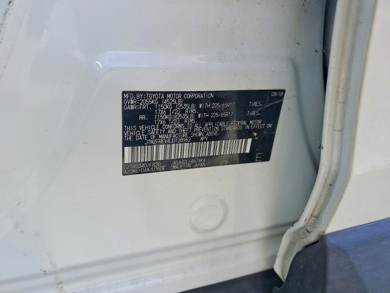 56278606 :رقم المزاد ، JTMZFREV4JD128962 vin ، 2018 Toyota Rav4 مزاد بيع
