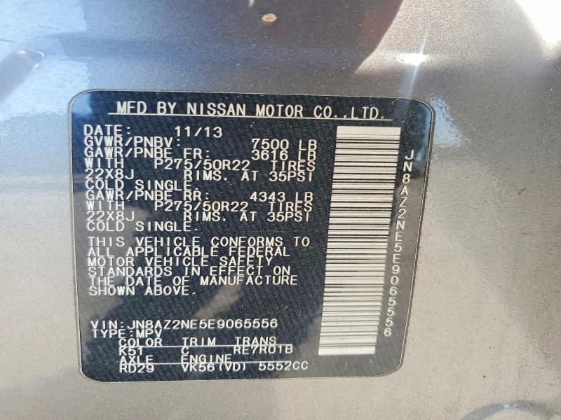 Aukcja sprzedaży 2014 Infiniti Qx80, vin: JN8AZ2NE5E9065556, numer aukcji: 58564766