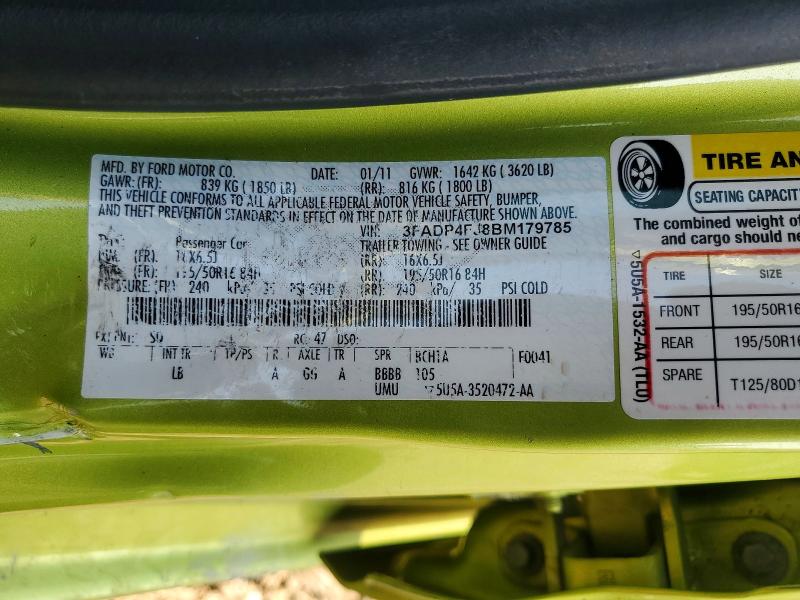56490926 :رقم المزاد ، 3FADP4FJ8BM179785 vin ، 2011 Ford Fiesta مزاد بيع