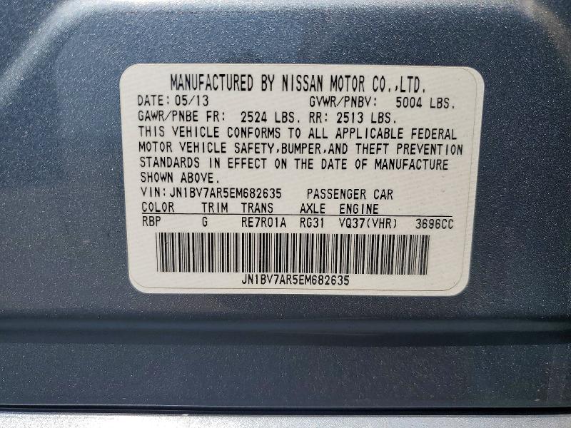 Продажа на аукционе авто 2014 Infiniti Q50, vin: JN1BV7AR5EM682635, номер лота: 56711086