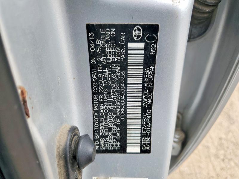 Aukcja sprzedaży 2013 Toyota Prius, vin: JTDKN3DU4D0349936, numer aukcji: 58100156