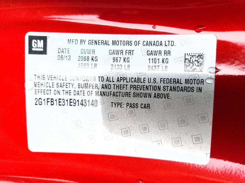 Продажа на аукционе авто 2014 Chev Camaro, vin: 2G1FB1E31E9143140, номер лота: 59201426
