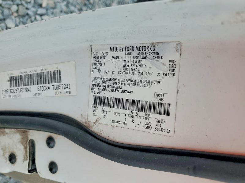 2007 Ford Explorer მანქანა იყიდება აუქციონზე, vin: 1FMEU63E37UB57041, აუქციონის ნომერი: 58547636