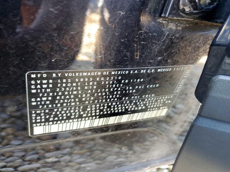 57061756 :رقم المزاد ، 3VV2B7AX3NM038397 vin ، 2022 Volkswagen Tiguan مزاد بيع
