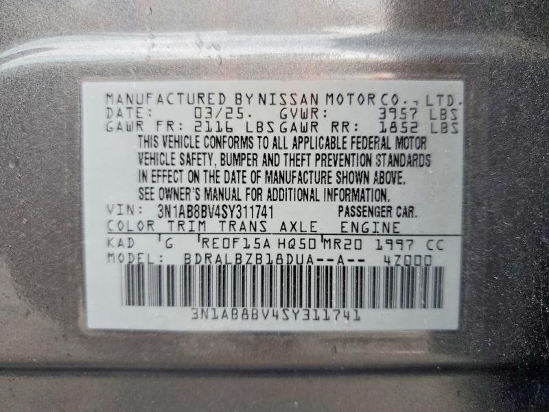 Продаж на аукціоні авто 2025 Nissan Sentra, vin: 3N1AB8BV4SY311741, номер лоту: 55862316