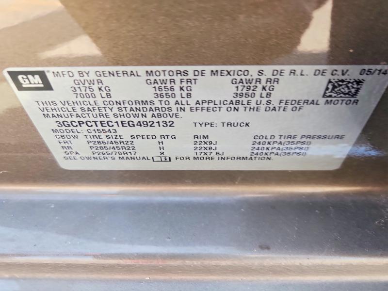 Продажа на аукционе авто 2014 Chevrolet Silverado, vin: 3GCPCTEC1EG492132, номер лота: 56960826