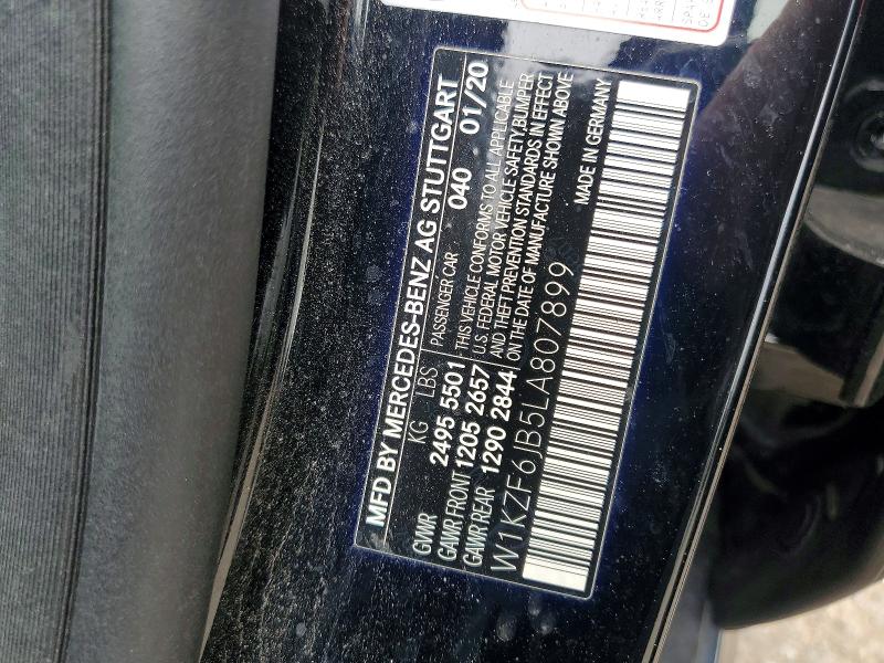 2020 Mercedes-benz E მანქანა იყიდება აუქციონზე, vin: W1KZF6JB5LA807899, აუქციონის ნომერი: 56940646