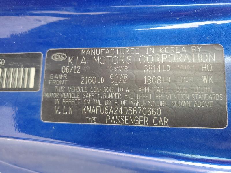 Auction sale of the 2013 Kia Forte, vin: KNAFU6A24D5670660, lot number: 57637966