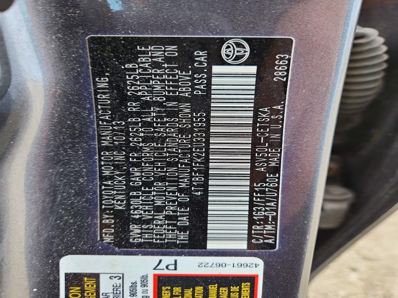 54722946 :رقم المزاد ، 4T1BF1FK2EU331955 vin ، 2014 Toyota Camry مزاد بيع