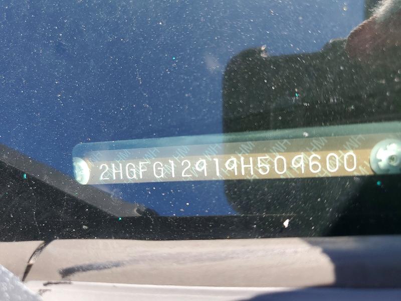 2009 Honda Civic მანქანა იყიდება აუქციონზე, vin: 2HGFG12919H509600, აუქციონის ნომერი: 57161776
