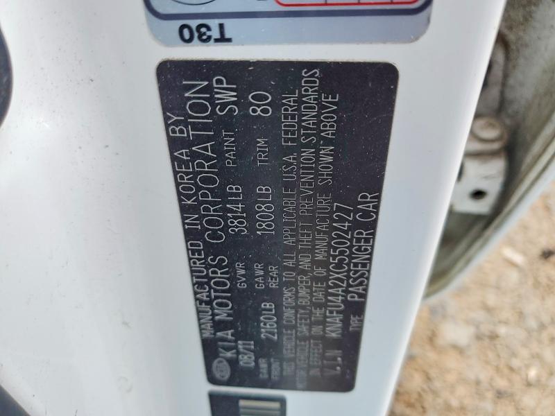 2012 Kia Forte მანქანა იყიდება აუქციონზე, vin: KNAFU4A2XC5502427, აუქციონის ნომერი: 55582886