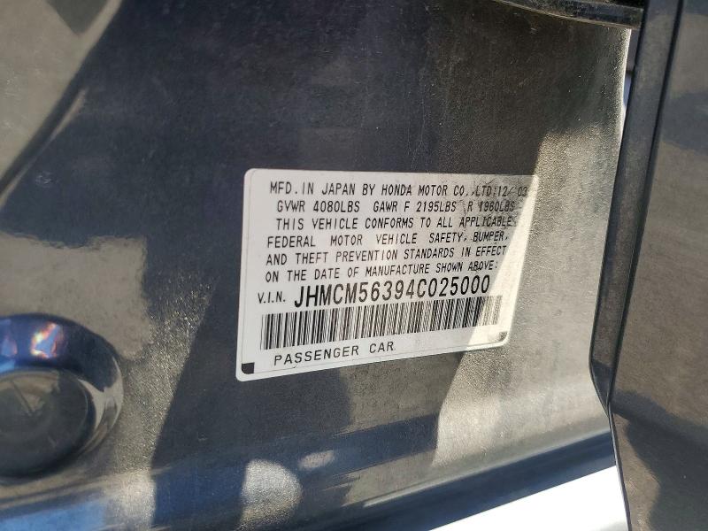 Aukcja sprzedaży 2004 Honda Accord, vin: JHMCM56394C025000, numer aukcji: 57723596