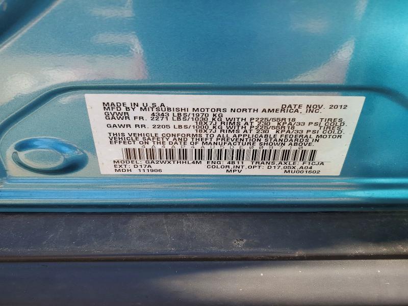 Aukcja sprzedaży 2013 Mitsubishi Outlander Sport, vin: 4A4AP4AU5DE009710, numer aukcji: 57500196