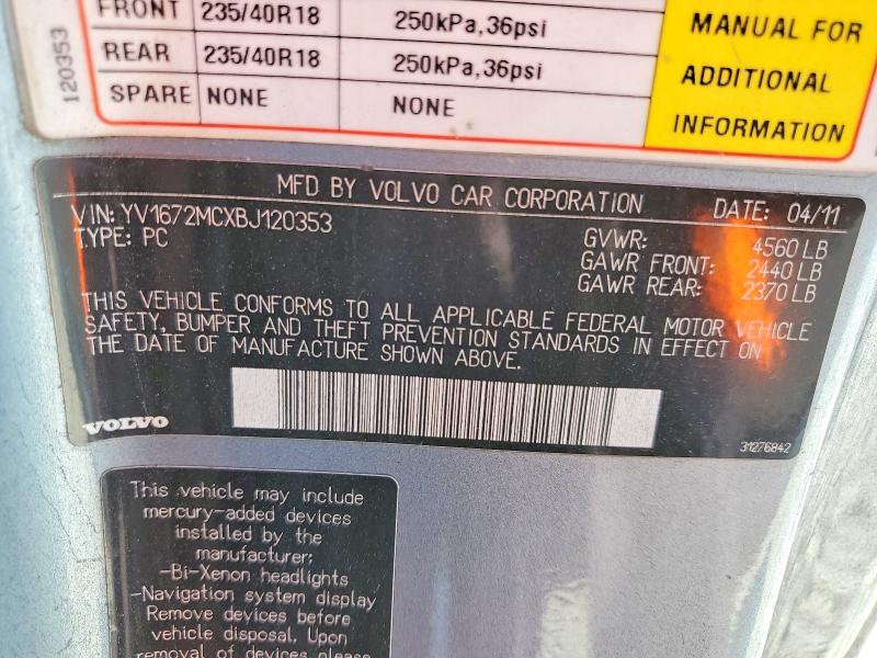 55404606 :رقم المزاد ، YV1672MCXBJ120353 vin ، 2011 Volvo C70 مزاد بيع