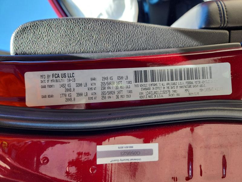 Продаж на аукціоні авто 2020 Dodge Durango, vin: 1C4RDJAG1LC192979, номер лоту: 55793646
