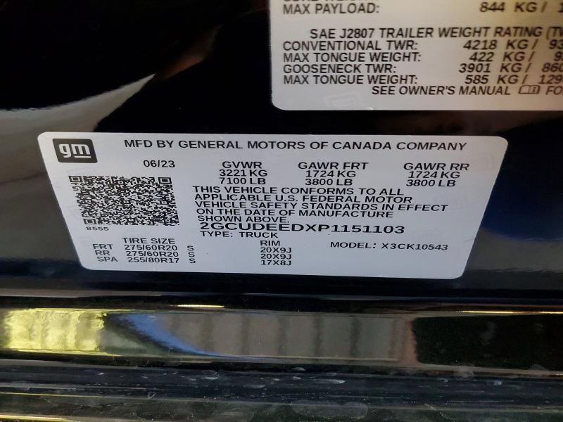 Продажа на аукционе авто 2023 Chevrolet Silverado, vin: 2GCUDEEDXP1151103, номер лота: 57170346