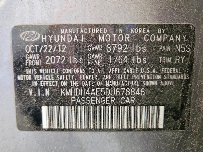 Продаж на аукціоні авто 2013 Hyundai Elantra, vin: KMHDH4AE5DU678846, номер лоту: 56426916