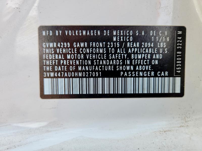 Aukcja sprzedaży 2017 Volkswagen Gti, vin: 3VW447AU0HM027091, numer aukcji: 56128276