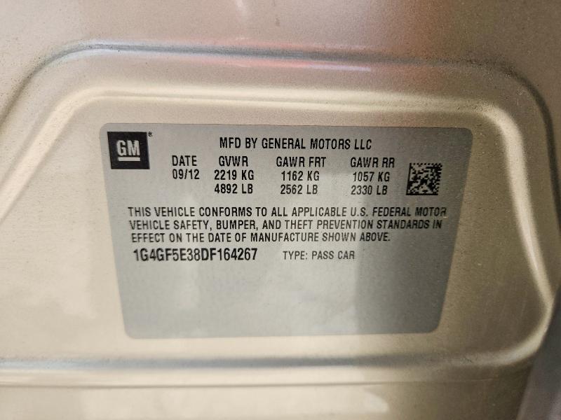 2013 Buick Lacrosse მანქანა იყიდება აუქციონზე, vin: 1G4GF5E38DF164267, აუქციონის ნომერი: 55791416