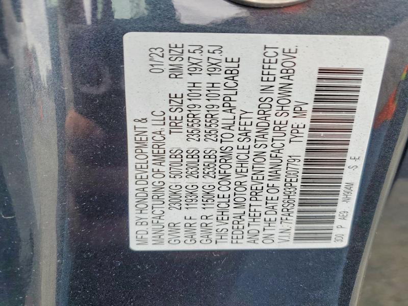 85793365 :رقم المزاد ، 7FARS6H93PE007791 vin ، 2023 Honda Cr-v مزاد بيع
