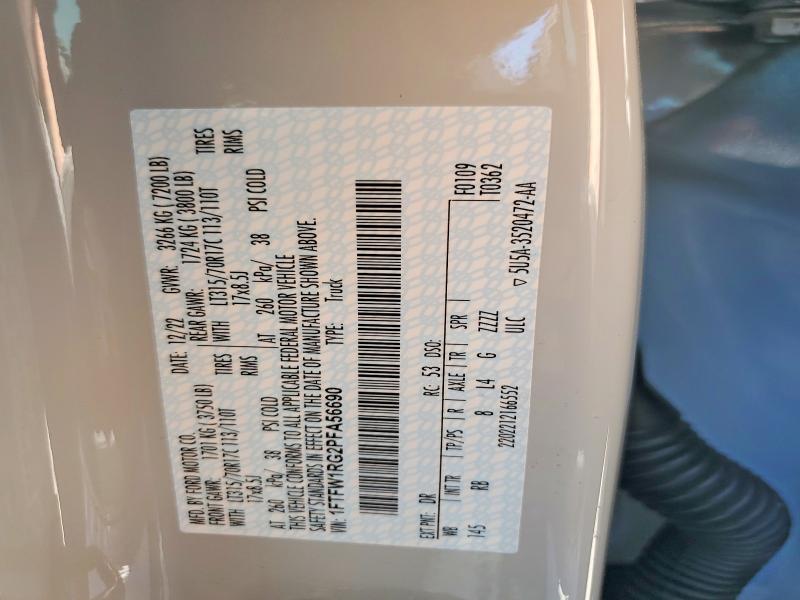Продажа на аукционе авто 2023 Ford F150, vin: 1FTFW1RG2PFA56690, номер лота: 57208496