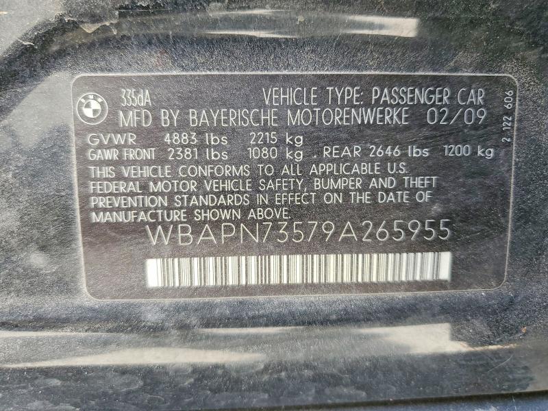 Продажа на аукционе авто 2009 Bmw 335, vin: WBAPN73579A265955, номер лота: 74513105