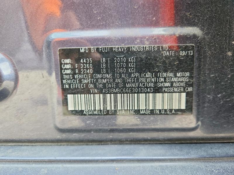 Продажа на аукционе авто 2014 Subaru Legacy, vin: 4S3BMBC66E3013043, номер лота: 56466156
