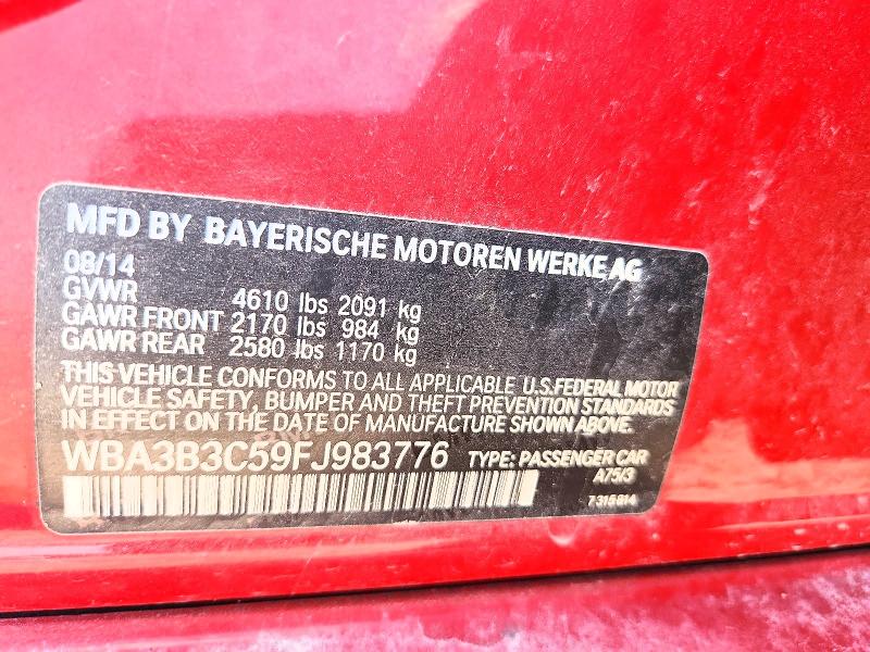 2015 Bmw 328 მანქანა იყიდება აუქციონზე, vin: WBA3B3C59FJ983776, აუქციონის ნომერი: 57013306