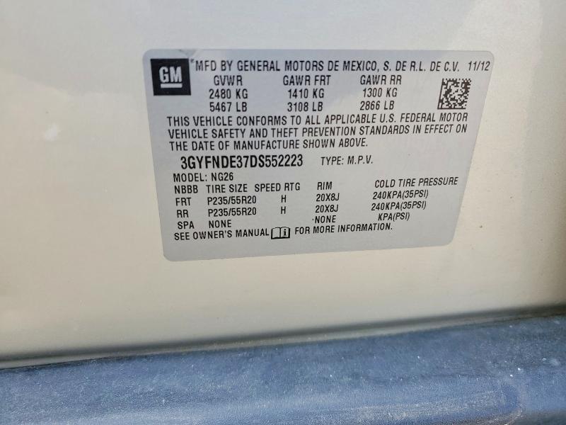 Aukcja sprzedaży 2013 Cadillac Srx, vin: 3GYFNDE37DS552223, numer aukcji: 58063316