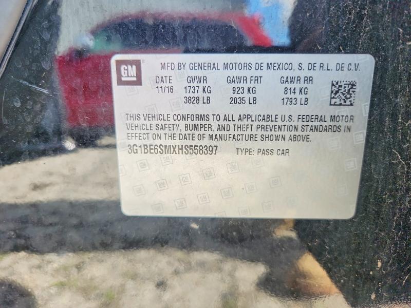 Aukcja sprzedaży 2017 Chevrolet Cruze, vin: 3G1BE6SMXHS558397, numer aukcji: 57547186