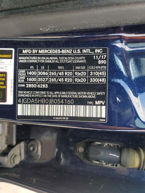 Продажа на аукционе авто 2018 Mercedes-benz Gle, vin: 4JGDA5HB0JB054160, номер лота: 55013256