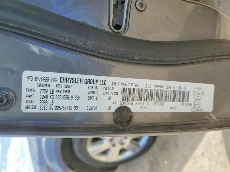 Продажа на аукционе авто 2012 Dodge Journey, vin: 3C4PDDFG6CT273773, номер лота: 55951936