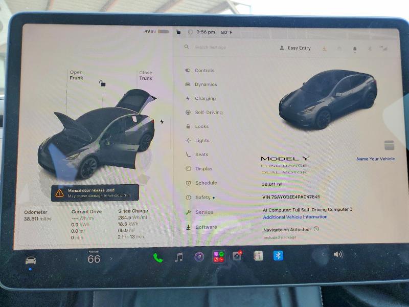 Aukcja sprzedaży 2023 Tesla Model Y, vin: 7SAYGDEE4PA047845, numer aukcji: 59393206