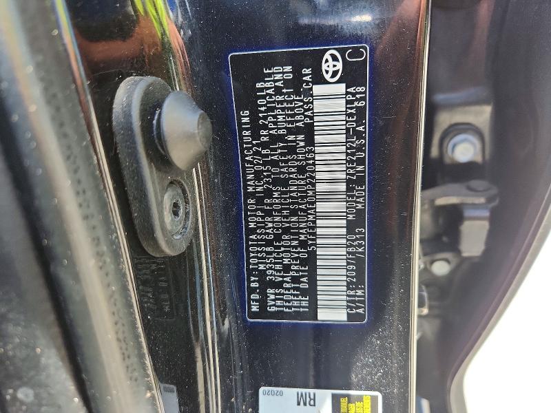 Продажа на аукционе авто 2021 Toyota Corolla, vin: 5YFEPMAE0MP220463, номер лота: 55638946