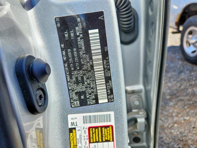 2020 Toyota Highlander მანქანა იყიდება აუქციონზე, vin: 5TDHZRBH4LS033228, აუქციონის ნომერი: 55799986