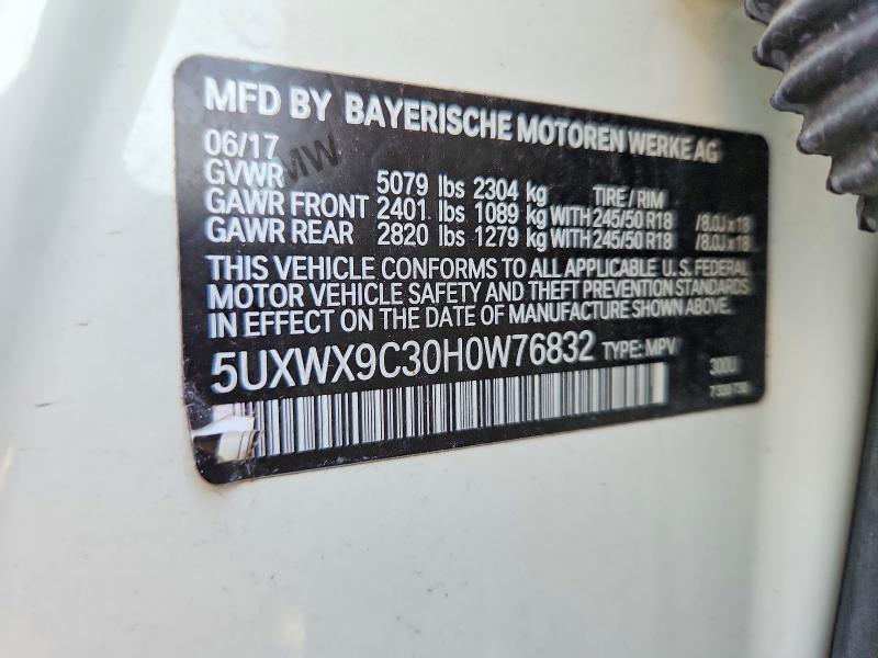 56080656 :رقم المزاد ، 5UXWX9C30H0W76832 vin ، 2017 Bmw X3 مزاد بيع