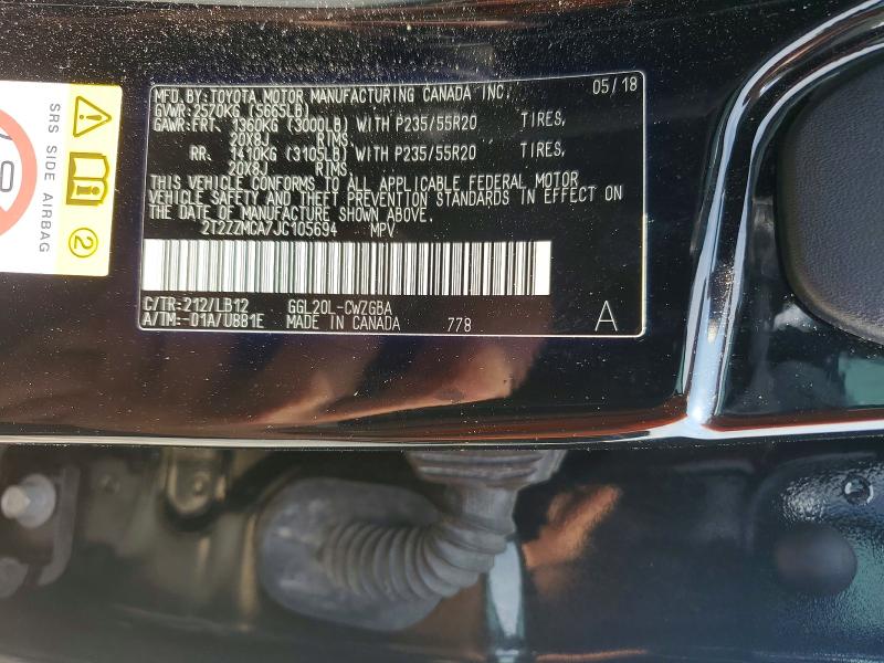 Aukcja sprzedaży 2018 Lexus Rx 350, vin: 2T2ZZMCA7JC105694, numer aukcji: 58293316