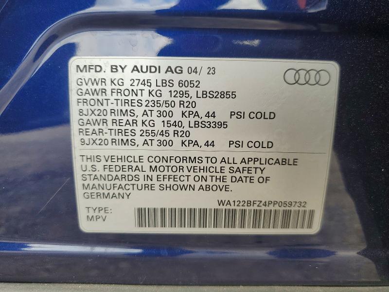 Продажа на аукционе авто 2023 Audi Q4 E-tron, vin: WA122BFZ4PP059732, номер лота: 56744796