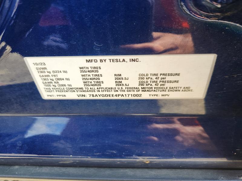 Продажа на аукционе авто 2023 Tesla Model Y, vin: 7SAYGDEE4PA171002, номер лота: 55572506
