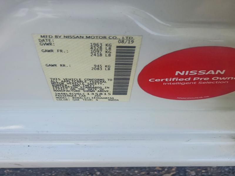 2020 Nissan Altima მანქანა იყიდება აუქციონზე, vin: 1N4BL4CV6LC135815, აუქციონის ნომერი: 57612166