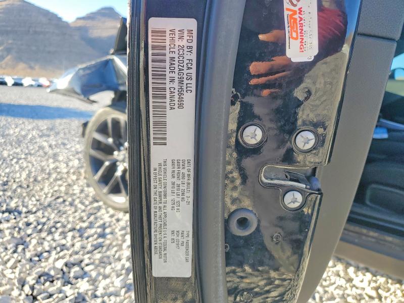 2021 Dodge Challenger მანქანა იყიდება აუქციონზე, vin: 2C3CDZAG9MH564690, აუქციონის ნომერი: 56611946