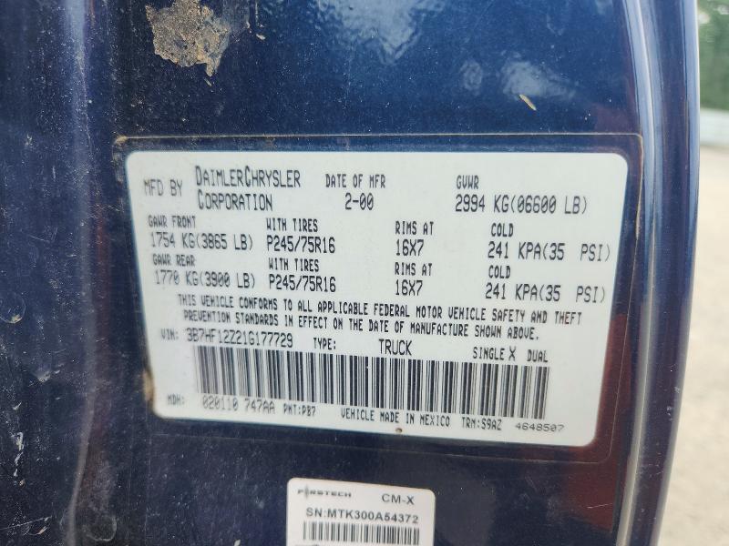 Продажа на аукционе авто 2001 Dodge Ram 1500, vin: 3B7HF12Z21G177729, номер лота: 55884216