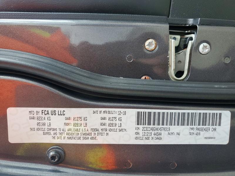 59136616 :رقم المزاد ، 2C3CCABGXKH570319 vin ، 2019 Chrysler 300 مزاد بيع