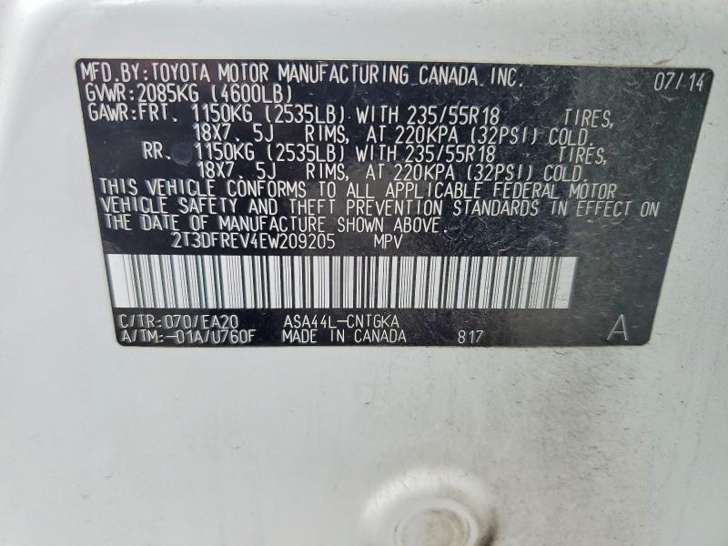 Продаж на аукціоні авто 2014 Toyota Rav4, vin: 2T3DFREV4EW209205, номер лоту: 56717736