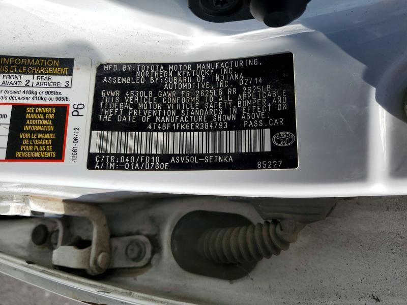 Продаж на аукціоні авто 2014 Toyota Camry, vin: 4T4BF1FK6ER384793, номер лоту: 59153436