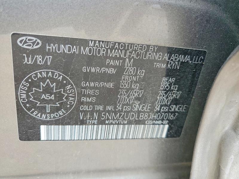 Продаж на аукціоні авто 2018 Hyundai Santa Fe Sport, vin: 5NMZUDLB8JH070167, номер лоту: 56633616
