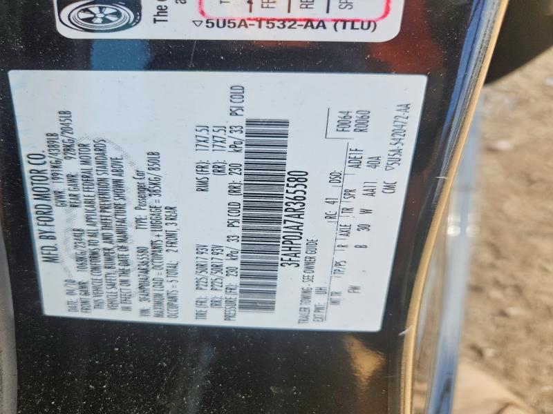 56130426 :رقم المزاد ، 3FAHP0JA7AR365580 vin ، 2010 Ford Fusion مزاد بيع
