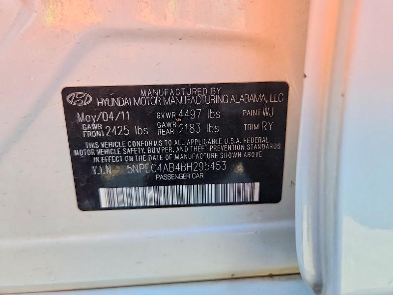 57550346 :رقم المزاد ، 5NPEC4AB4BH295453 vin ، 2011 Hyundai Sonata مزاد بيع