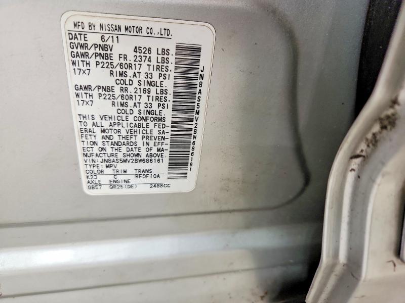 Aukcja sprzedaży 2011 Nissan Rogue, vin: JN8AS5MV2BW686161, numer aukcji: 58870836